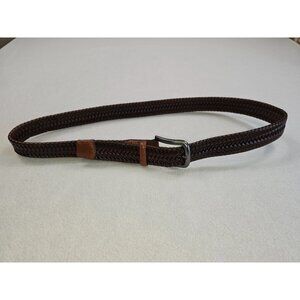 Daniel Cremiuex Mens Brown Braided Full Grain Leather Belt Size 44